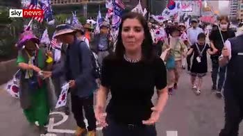 Protests ahead of Trump and Kim's summit