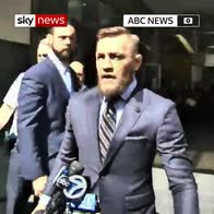 Conor McGregor speaks outside court