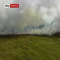 Helicopters battle the Winter Hill fire