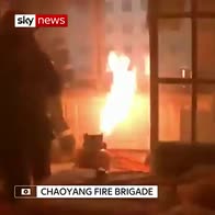 Flaming gas tank made safe in China
