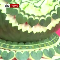 World Cup watermelons carved in China