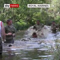 England team training with Royal Marines