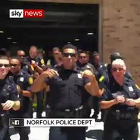 US cops groove to Uptown Funk