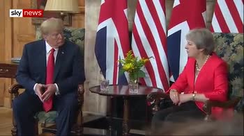 May's eye roll as Trump quizzed