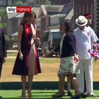 Melania cheered on as she plays bowls