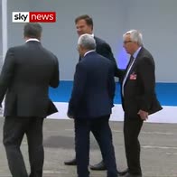 Juncker losing his balance at NATO summit