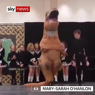 Dancing T-rex is lord of the charity reels