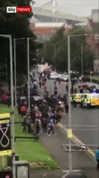 Mass brawl outside Rangers' Ibrox stadium