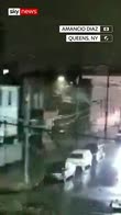 Sparks fly as tornado cuts power lines