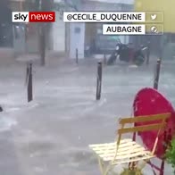 Streets turn into rivers in southern France