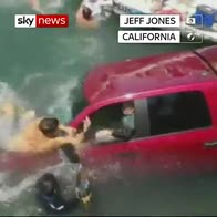 Two people and dog pulled from car in harbour