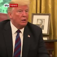 Awkward moment Trump kept on hold