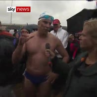 Lewis Pugh ends his 'swim of two halves'