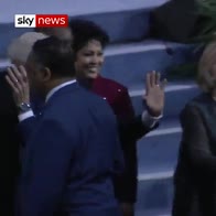 The Clinton's arrive