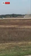 Car chase on runway