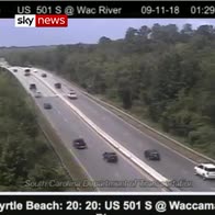 Motorway lanes reversed as people flee hurricane