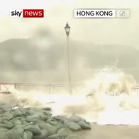 Huge waves lash Hong Kong