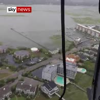 Aerial view of South Carolina flooding