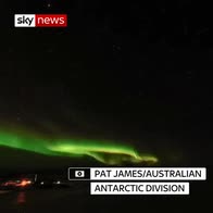 Aurora shimmers across antarctic sky