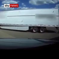 Trucker forgets his dog is leashed to vehicle