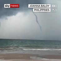 Waterspout forms off Philippines beach
