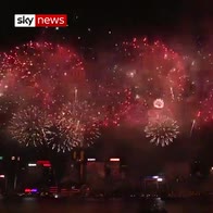 Anniversary fireworks display in Hong Kong