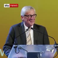 Watch Juncker mimic May's ABBA dance
