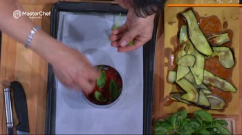 Ricette MasterChef 6: Parmigiana di melanzane su pesto