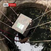 Leopard saved after falling in 30ft well
