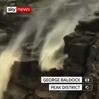 Wind makes UK waterfall flow backwards