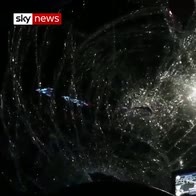 Police windscreen smashed by sledgehammer