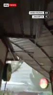 Wind takes roof off Jakarta restaurant