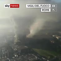 Fire sends plumes of smoke over Rome