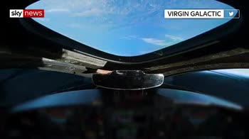 Virgin Galactic flight above the globe