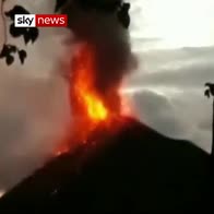Tsunami causing volcano eruption