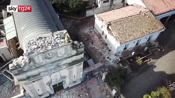 Sisma Catania, le immagini del crollo dal drone