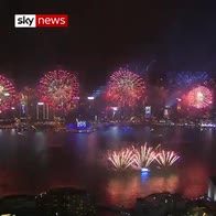 Fireworks light up Hong Kong skyline