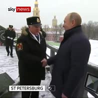 Putin celebrates Christmas with cannon blast