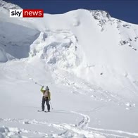 Watch skiers race down Swiss mountain