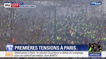 gilet gialli tensione e scontri a parigi