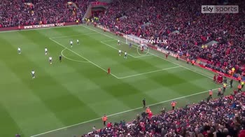 Van Dijk launches ball out of Anfield