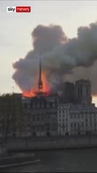 Iconic Notre-Dame on fire in Paris