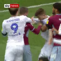 Moment Leeds let Aston Villa score goal