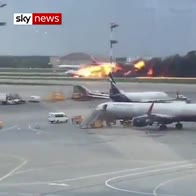 Aeroflot plane lands in flames