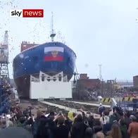 Russia launches huge nuclear icebreaker