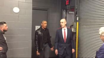 Finals NBA: Barack Obama e Adam Silver prima di gara-2