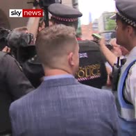 Guilty Tommy Robinson leaves court