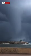Dramatic waterspout filmed off Corsica