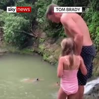 Tom Brady and daughter dive off cliff
