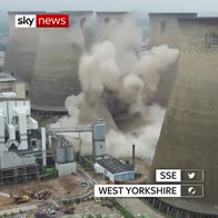 Famous power station chimney demolished